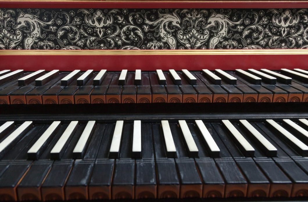 old harpsichord keyboard
